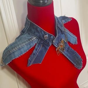 Denim neck chocker
